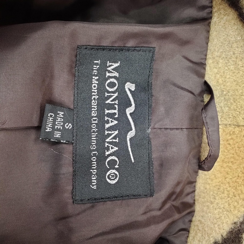 Montanaco Aztec Coat Womens Small Beige Southwestern Fleece Trench Geometric - Picture 2 of 10